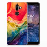 Smartphone hoesje Nokia 7 Plus Watercolor Dark