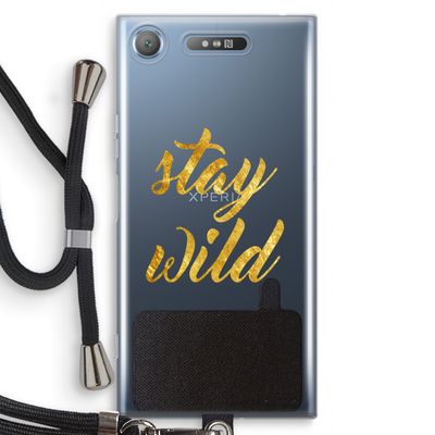 Stay wild: Sony Xperia XZ1 Transparant Hoesje met koord