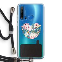 GRL PWR Flower: Huawei P20 Lite (2019) Transparant Hoesje met koord