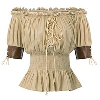 Retro vintage Victoriaans Middeleeuws Renaissance Blouse / overhemd Piraat Viking Elf Dames Hemd Lightinthebox