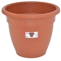 Terra cotta kleur ronde plantenpot/bloempot kunststof diameter 35 cm   -