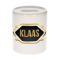 Naam cadeau spaarpot Klaas met gouden embleem