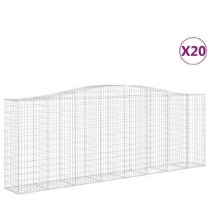 The Living Store Schanskorf Gabion - 400 x 50 x 140/160 cm - Gegalvaniseerd ijzer