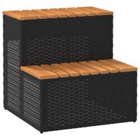 VidaXL Hottub-opstap 50x50x50,5cm poly rattan&massief acaciahout zwart VidaXL Hottub-opstap 50x50x50,5cm poly rattan&massief acaciahout zwart
