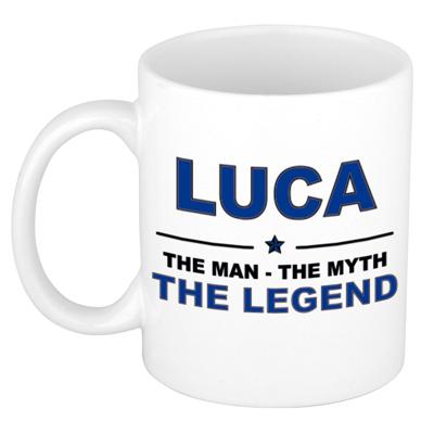 Luca cadeau mok - man myth legend - naam koffiemok - 300 ml - collega - vaderdag