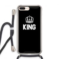 King zwart: iPhone 8 Plus Transparant Hoesje met koord