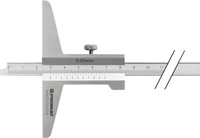 Promat Diepteschuifmaat | DIN 862 | 200 mm | recht meetrail 10 x 4,5 mm - 4000851218 - 4000851218