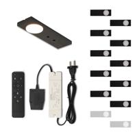 Set LED-opbouwspot met afstandsbediening Ludo zwart 3W 2700K 1-12 stuks
