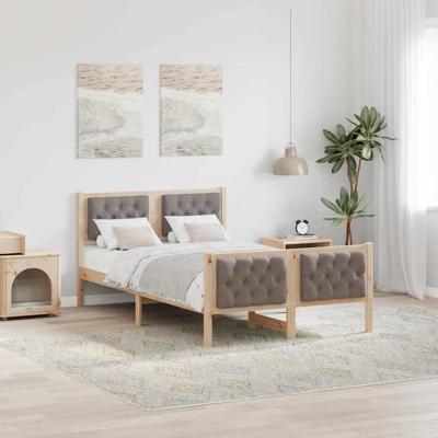 Bedframe met hoofdeinde Taupe 120 x 190 cm Stof