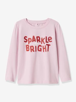 T-shirt meisjes lange mouwen NMFLINEA NAME IT, boxy pasvorm rozen
