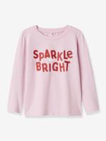 T-shirt meisjes lange mouwen NMFLINEA NAME IT, boxy pasvorm rozen