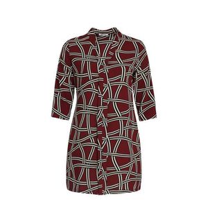 Paprika tuniek met all over print donkerrood/zwart/wit