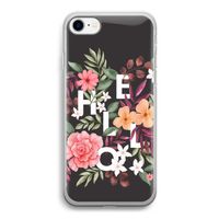 Hello in flowers: iPhone SE 2020 Transparant Hoesje