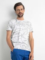 Petrol Industries Heren All-over print T-shirt Light Grijs Melee - S - thumbnail