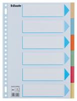 Tabbladen esselte premium a4 6dlg karton 23r ass | 25 stuks