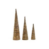 Kerstversiering DKD Home Decor Wit Natuurlijk 20 x 20 x 80 cm (3 Onderdelen)