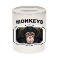 Dieren leuke chimpansee spaarpot - monkeys/ apen spaarpotten kinderen 9 cm