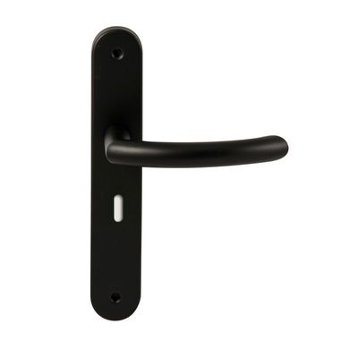 Hardbrass Deurkruk Helsinki op ovaal langschild sleutelgat 56mm - zwart Hardbrass Deurkruk Helsinki op ovaal langschild sleutelgat 56mm - zwart