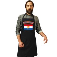 Nederlandse vlag keukenschort/ barbecueschort zwart heren en dames   -