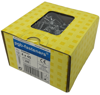 pgb-Europe PGB-FASTENERS | Spaanplaatschroef VK-Z Ø 4,00x45 Zn | 200 st - PGWVZV001004000453
