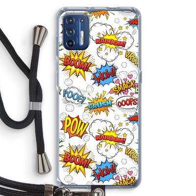 Pow Smack: Motorola Moto G9 Plus Transparant Hoesje met koord