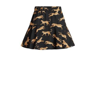 WE Fashion rok met dierenprint zwart/camel