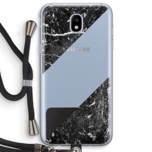 Zwart marmer: Samsung Galaxy J5 (2017) Transparant Hoesje met koord