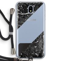 Zwart marmer: Samsung Galaxy J5 (2017) Transparant Hoesje met koord