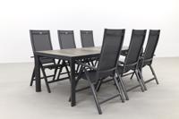 Hartman Roma/Kings verstelbare tuinset antraciet - 220x100 cm. - Keramiek tafelblad