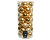 Kerstbal glas d6 cm parel/goud 49st kerst - Decoris