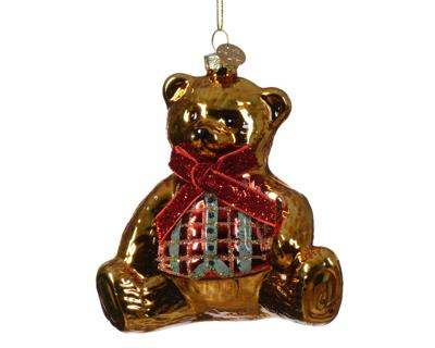 Beer glas l10b6.5h10.8 cm goud kerst - Decoris