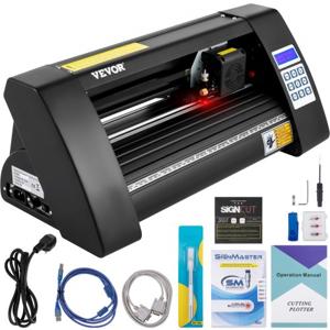 VEVOR Vinyl Snijplotter 375mm Snijplotter Vinylsnijder Led Desktop Vinyl Cutter Semi-automatisch Ingebouwd Optisch Oog Lasergeleiding Compatibel