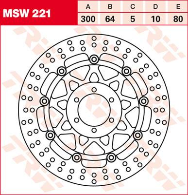 TRW Remschijf, remschijven voor de moto, MSW221