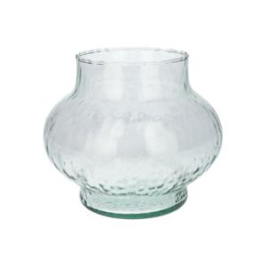 Bloemenvaas Holly - helder transparant glas - D19 x H16 cm - decoratieve vaas - bloemen/takken