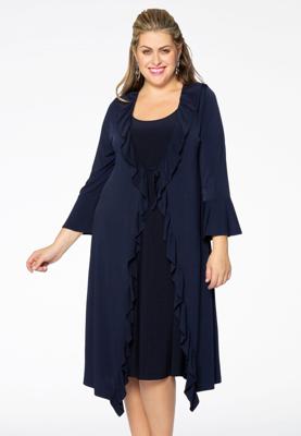 Yoek Vest met ruches | Blauw | Maat 58/60