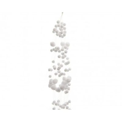 Guirlande sneeuwbal l135 cm wit - Decoris