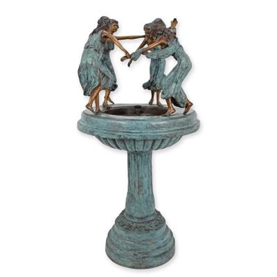 A BRONZE FOUNTAIN WITH 4 WOMEN