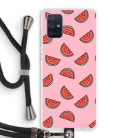 Watermeloen: Samsung Galaxy A71 Transparant Hoesje met koord