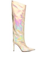 Alexandre Vauthier bottes à effet holographique 100 mm - Or