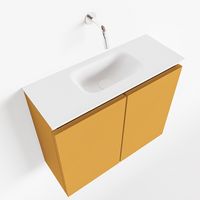 Toiletmeubel Mondiaz Ture | 60 cm | Meubelkleur Ocher | Eden wastafel Talc Midden | Zonder kraangat