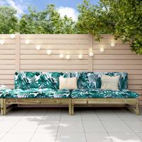 Tuinmiddenbanken 2 st 120x80 cm gempregneerd grenenhout