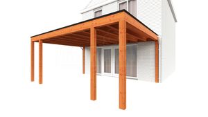 Tijdelijk 15% korting | Trendhout Aanbouwveranda Modena 570x485 cm- Plat dak- Hout- Trendhout