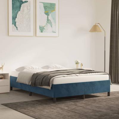 Bedframe zonder matras 140x190 cm fluweel donkerblauw