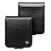 Qialino Samsung Galaxy Z Flip 7 FE / Z Flip6 hoesje - Leren Flipcase - Zwart