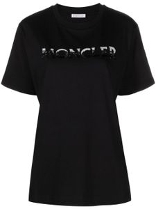 Moncler t-shirt en coton à sequins - Noir