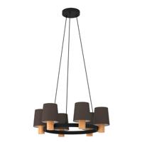 Eglo HanglampEdale Ø 70cm - met bruine kapjes - 43781