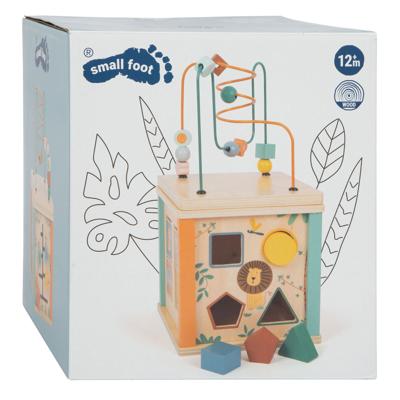 Small Foot - houten activiteitenkubus en motoriekspiraal safari
