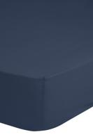 HIP Hoeslaken, Blauw - (90x220 cm) - Katoen Satijn