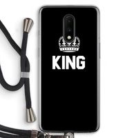 King zwart: OnePlus 7 Transparant Hoesje met koord