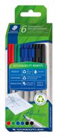 Staedtler Foliestift Lumocolor® non-permanent pen 316 316 C6-1 Rood, Blauw, Groen, Zwart